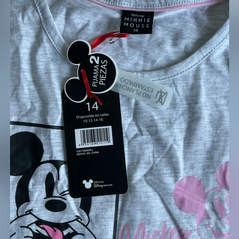 Disney Mickey Mouse Gray and Pink Pajama Set